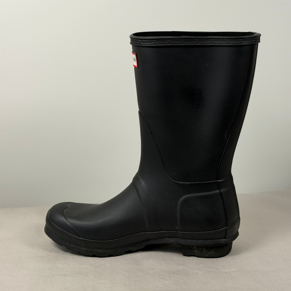 Hunter Original Short Rain Boots Womens US 8 EU 39 Black Matte Waterproof Rubber - Picture 11 of 16